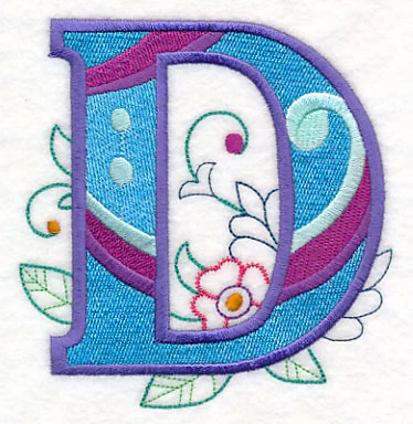 Vintage Flower Fade Letter D - 6 Inch - Image 2