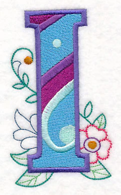 Vintage Flower Fade Letter I - 6 Inch - Image 2