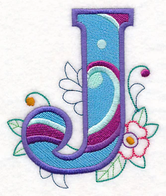 Vintage Flower Fade Letter J - 6 Inch - Image 2