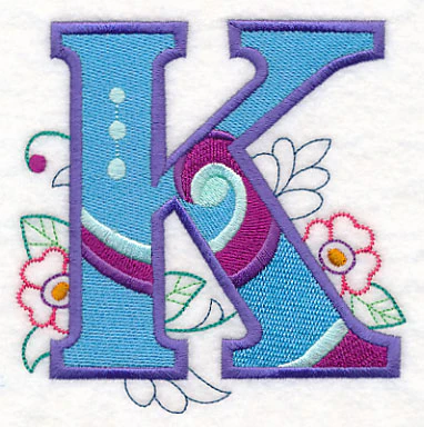 Vintage Flower Fade Letter K - 6 Inch - Image 2