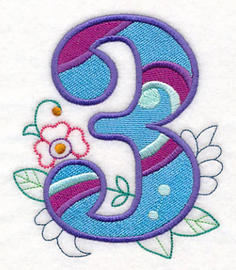 Vintage Flower Fade Number 3 - 6 Inch - Image 2