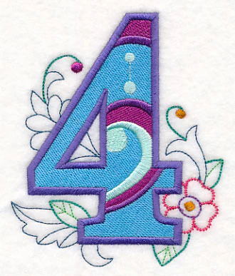 Vintage Flower Fade Number 4 - 6 Inch - Image 2