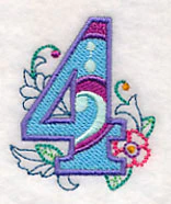 Vintage Flower Fade Number 4 - 6 Inch - Image 5