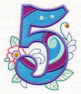 Vintage Flower Fade Number 5 - 6 Inch - Image 2
