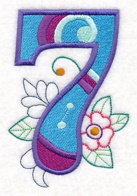 Vintage Flower Fade Number 7 - 6 Inch - Image 2