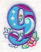 Vintage Flower Fade Number 9 - 6 Inch - Image 5