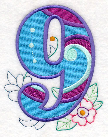 Vintage Flower Fade Number 9 - 6 Inch - Image 6