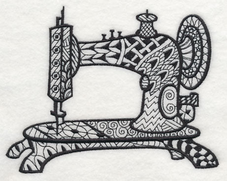 Vintage Sewing Machine 2 (Blackwork) - Image 2