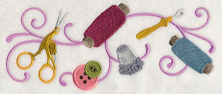 Vintage Sewing Notions Border - Image 2