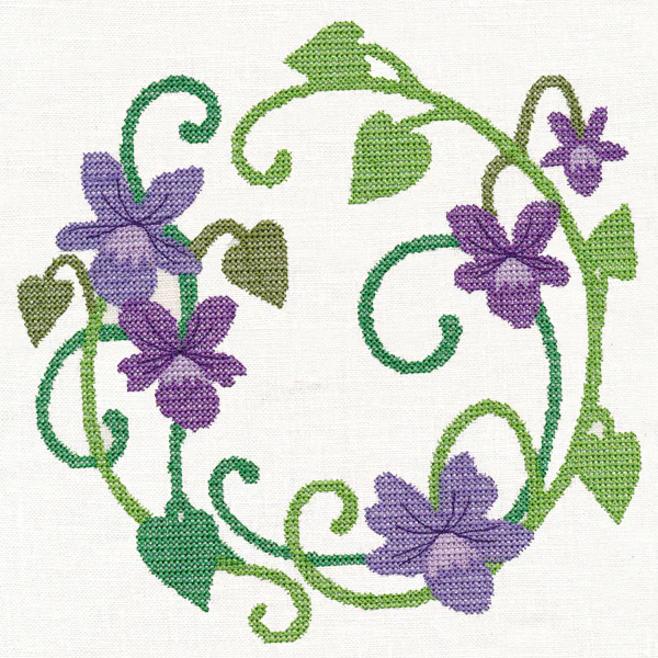Violet Wreath (Cross Stitch) - Image 5