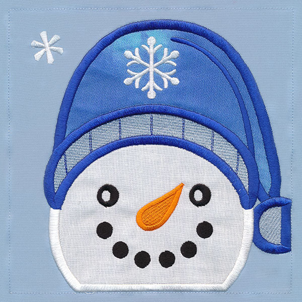 Warm Winter Welcome Snowman - Head (Applique) - Image 21