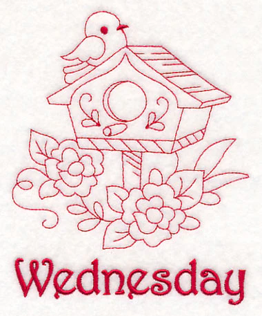 Wednesday Birdhouse (Redwork)
