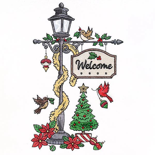 Welcome Christmas Lamppost