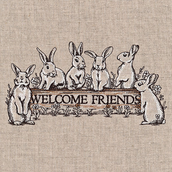 Welcome Friends Bunny Sign - Image 7
