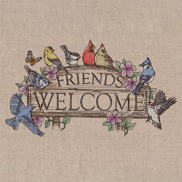 Welcome Friends Neighborhood Birds Sign - Image 2