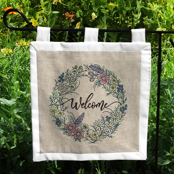 Welcome Spring Flowers Wreath - Image 6