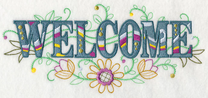 Welcome with Vintage Flower Fade - Image 2