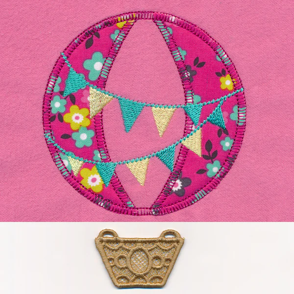 Whimsical Hot Air Balloon (Hooped Applique with Lace) - Image 6