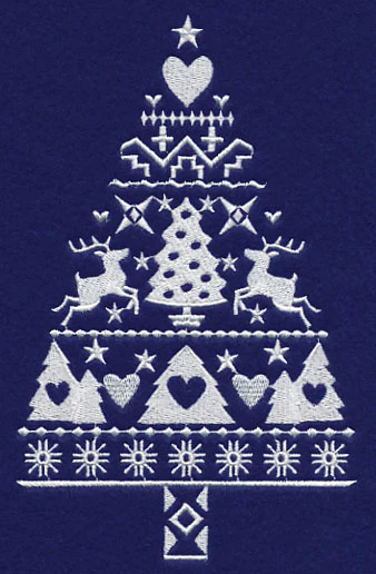 White Christmas Nordic Tree with Reindeer - Image 7