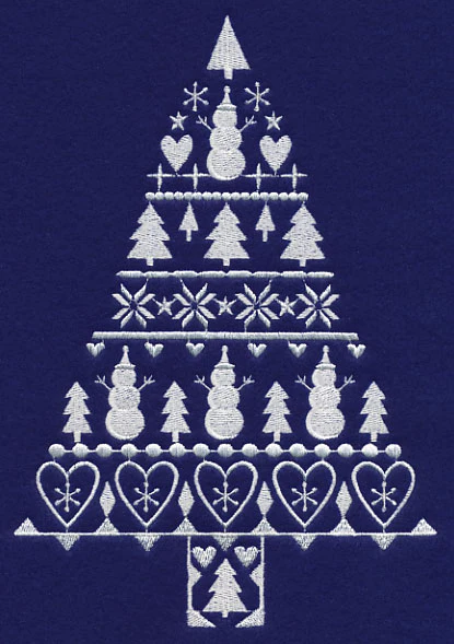 White Christmas Nordic Tree with Snowmen - Image 5