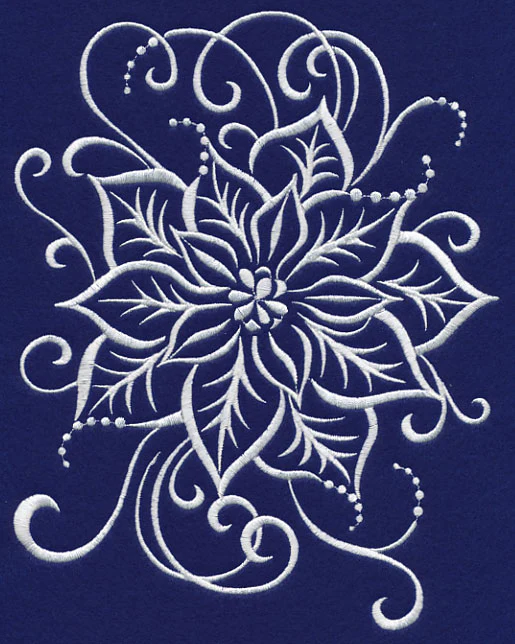 White Christmas Poinsettia Swirl