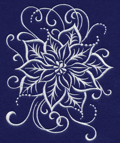 White Christmas Poinsettia Swirl - Image 3