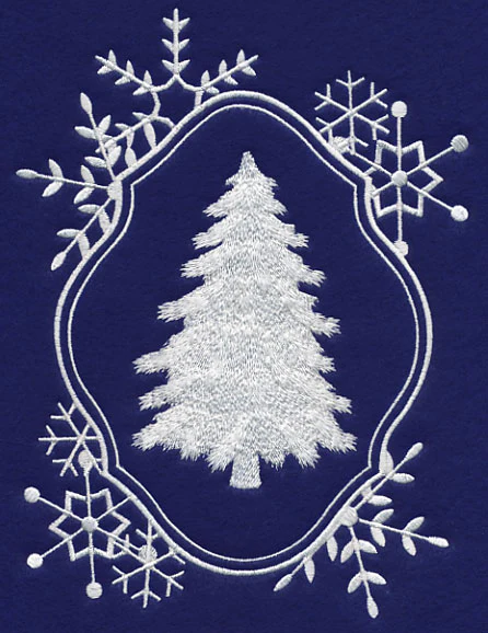 White Christmas Tree in Frosty Frame - Image 2