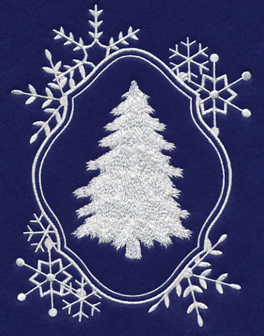 White Christmas Tree in Frosty Frame - Image 3