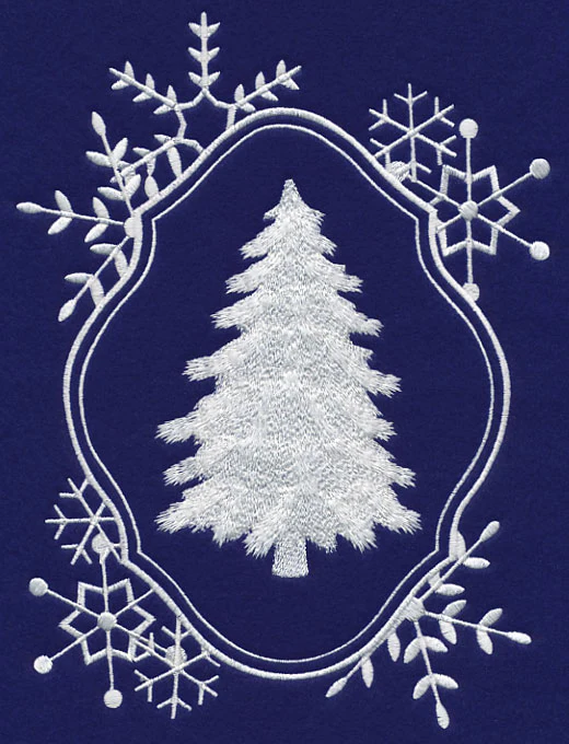 White Christmas Tree in Frosty Frame - Image 4