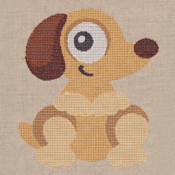 Wide-Eyed Baby Boy Puppy (Cross Stitch) - Image 2