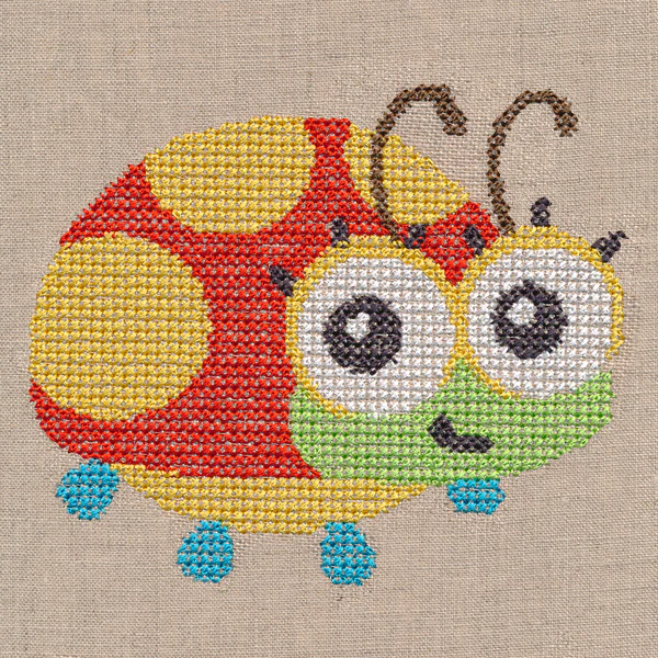 Wide-Eyed Baby Girl Ladybug (Cross Stitch) - Image 5