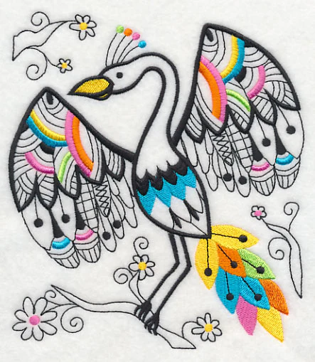 Wild Whimsy Bird 5 (Blackwork) - Image 2