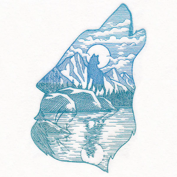 Wild Woods Wolf Scene Etching - Image 5