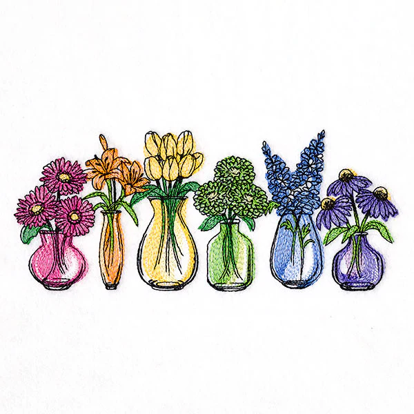 Wildflower Jar Bouquets Border - Image 3
