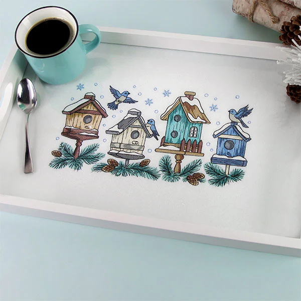 Winter Birdhouse Block Party Border - Image 8