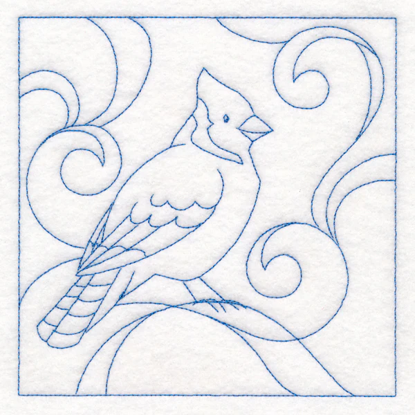 Winter Birds Quilting - Blue Jay (Double Run) - Image 3
