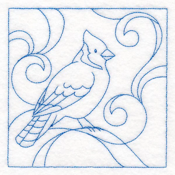 Winter Birds Quilting - Blue Jay (Double Run) - Image 4