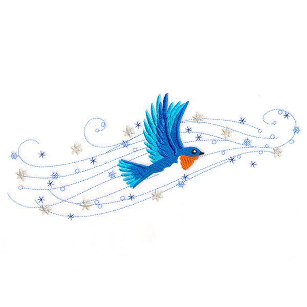 Winter Bluebird in Flight