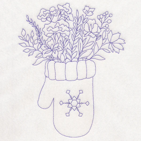 Winter Botanicals Mitten