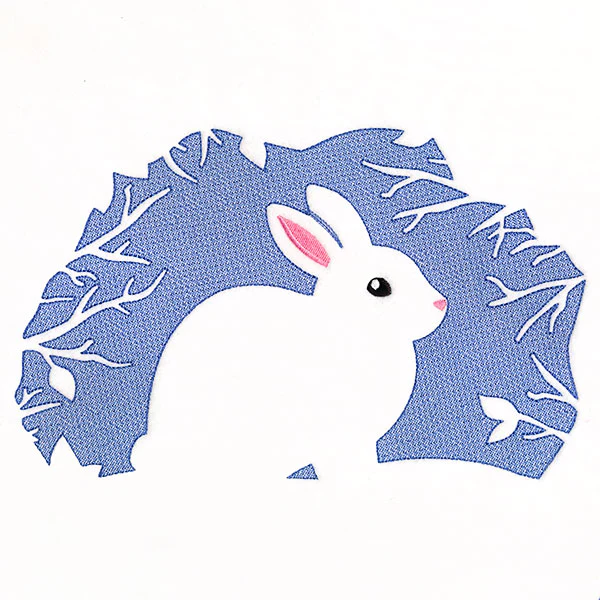 Winter Bunny Silhouette (Embossed) - Image 8