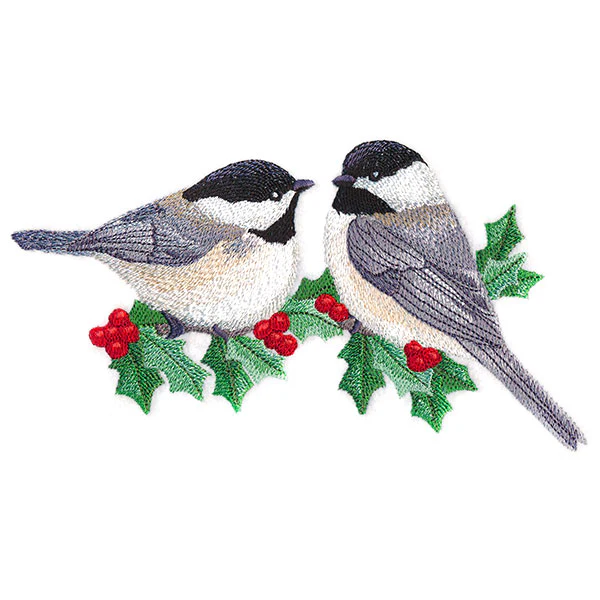 Winter Chickadees and Holly - Image 5