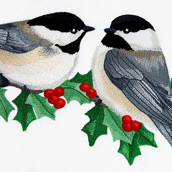 Winter Chickadees and Holly - Image 6