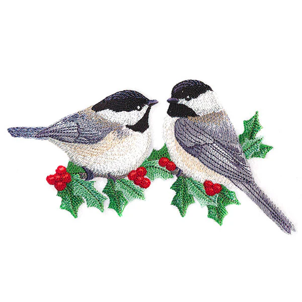 Winter Chickadees and Holly - Image 7
