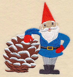 Winter Gnome with Pine Cone - Image 3