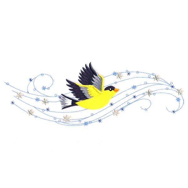 Winter Goldfinch in Flight - Image 5
