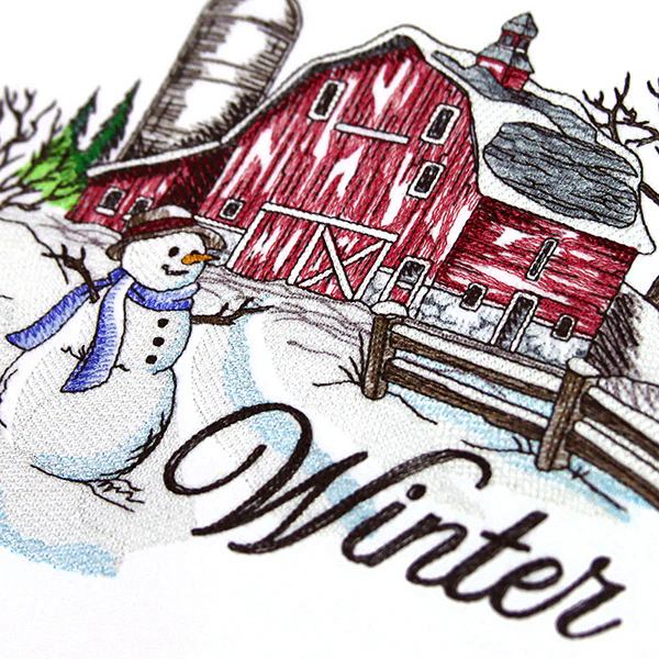 Winter in the Country Barn Scene - Image 8