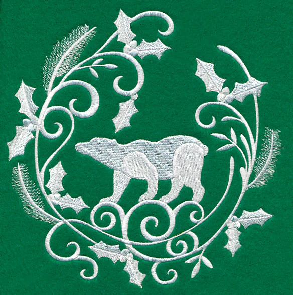 Winter Wonderland Polar Bear (Whitework)