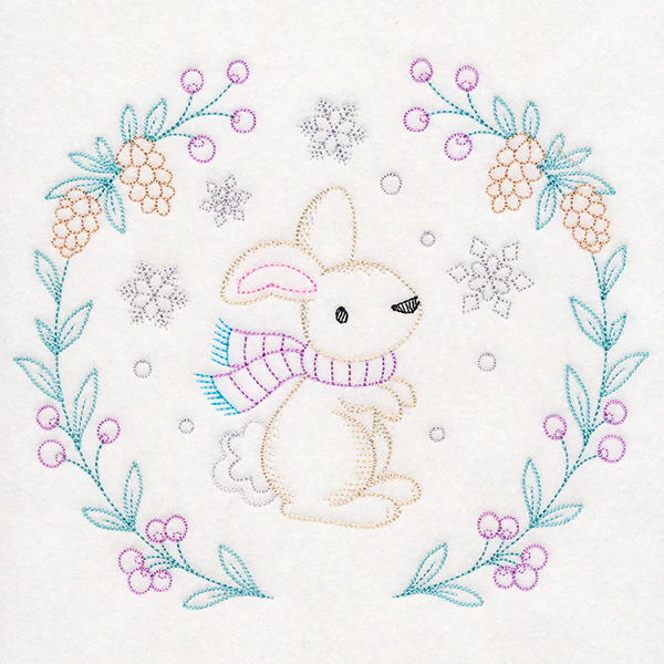 Winter Woodland Wreath - Bunny (Vintage)