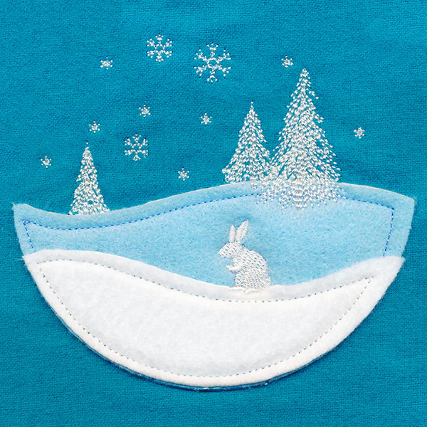 Wintertide Bunny Scene (Applique) - Image 7