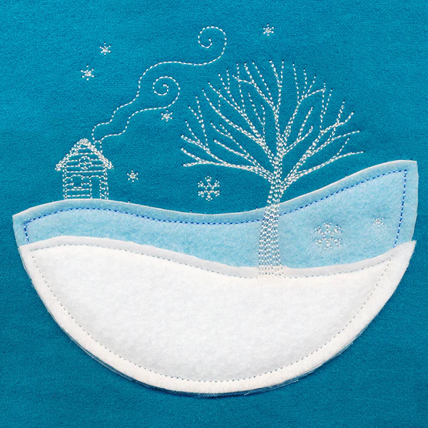 Wintertide Cabin Scene (Applique) - Image 5